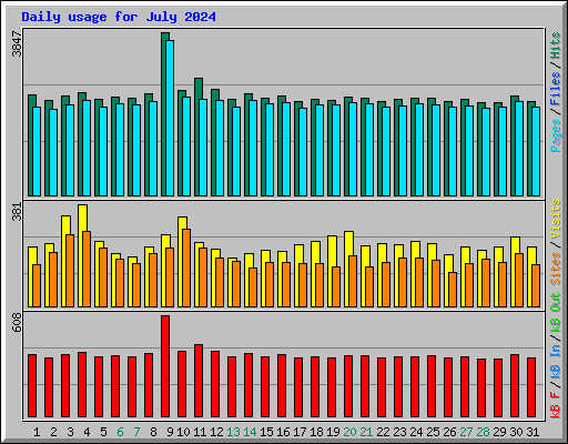 Daily usage for July 2024