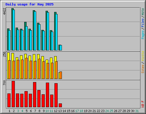 Daily usage for May 2025