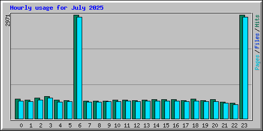 Hourly usage for July 2025